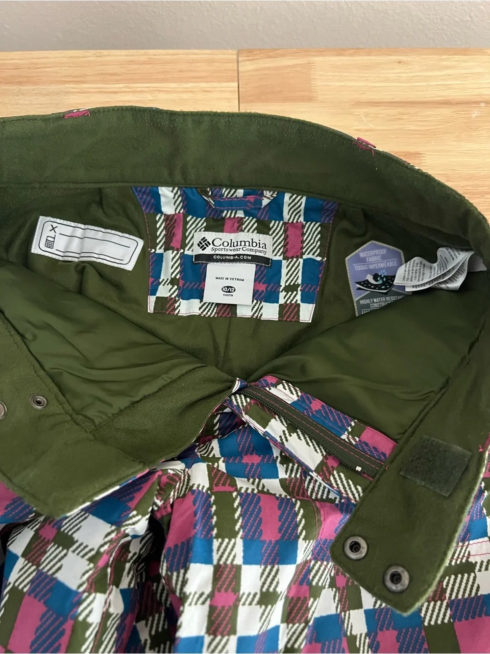 Columbia Youth 10/12 Waterproof Insulated Plaid Snow Pants